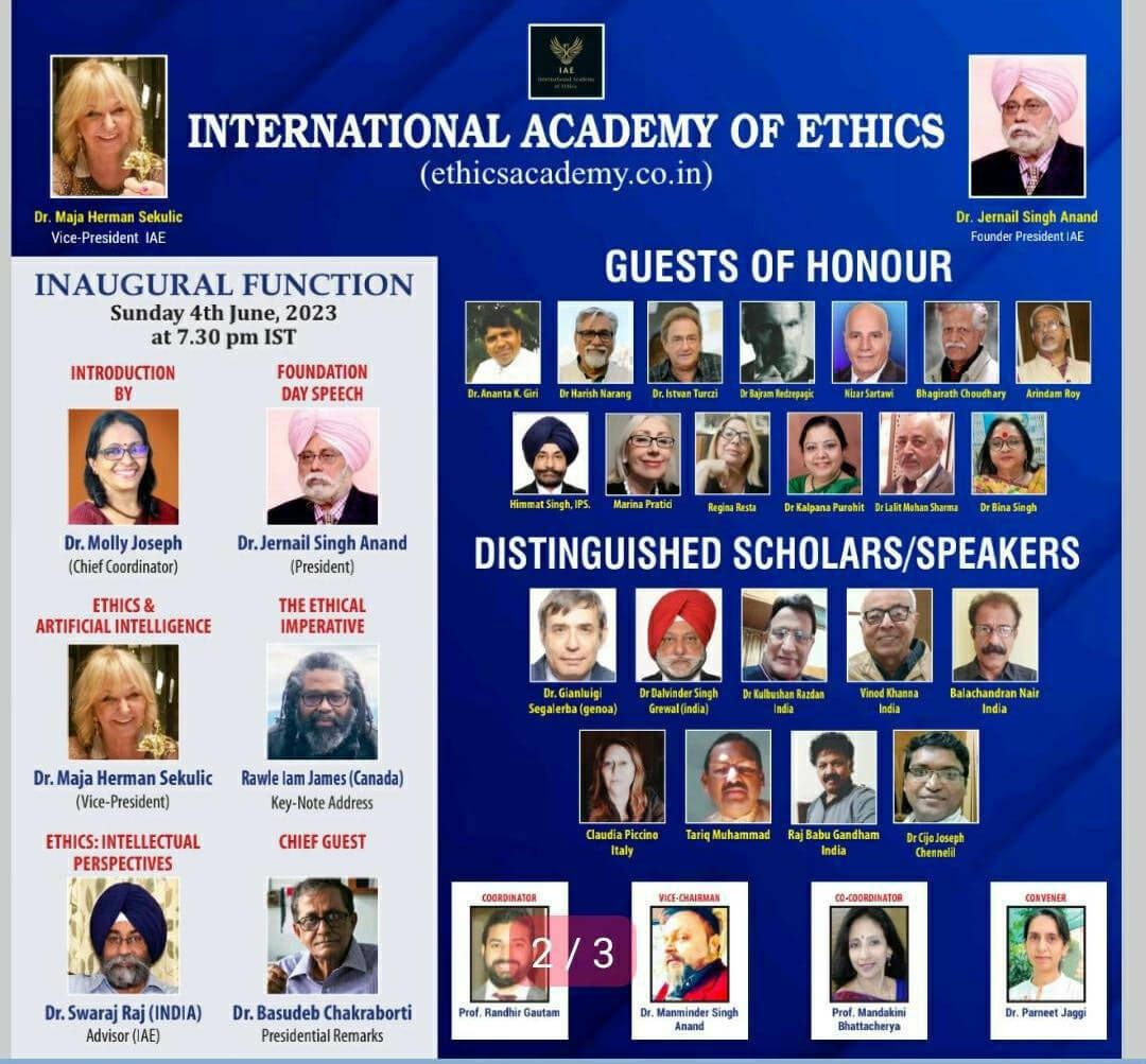 Inception of the International Academy of Ethics Embarks on New Endeavours
